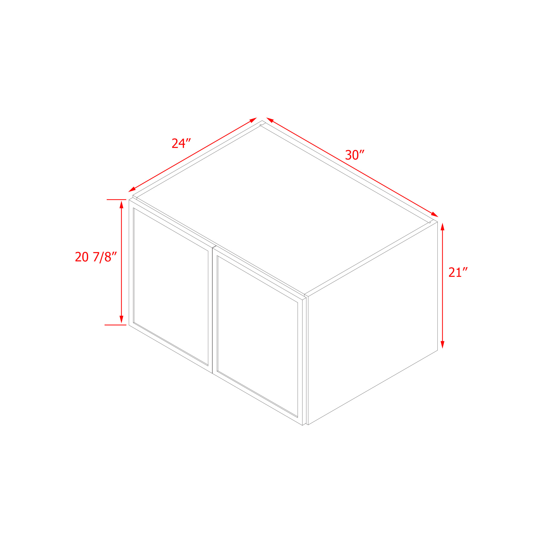 Shady Slim White Shaker - 30"W × 21"H Wall Cabinet