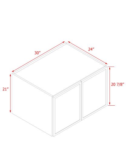 White Box Gray Slim - 30"W × 21"H Deep (24") Wall Bridge Cabinet 2-Doors 1-Adjustable shelf