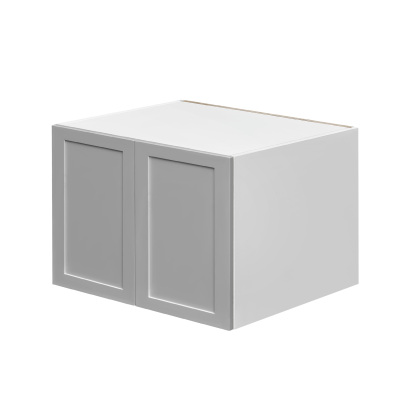 White Box Gray Shaker - 30"W × 21"H Deep (24") Wall Bridge Cabinet 2-Doors 1-Adjustable shelf
