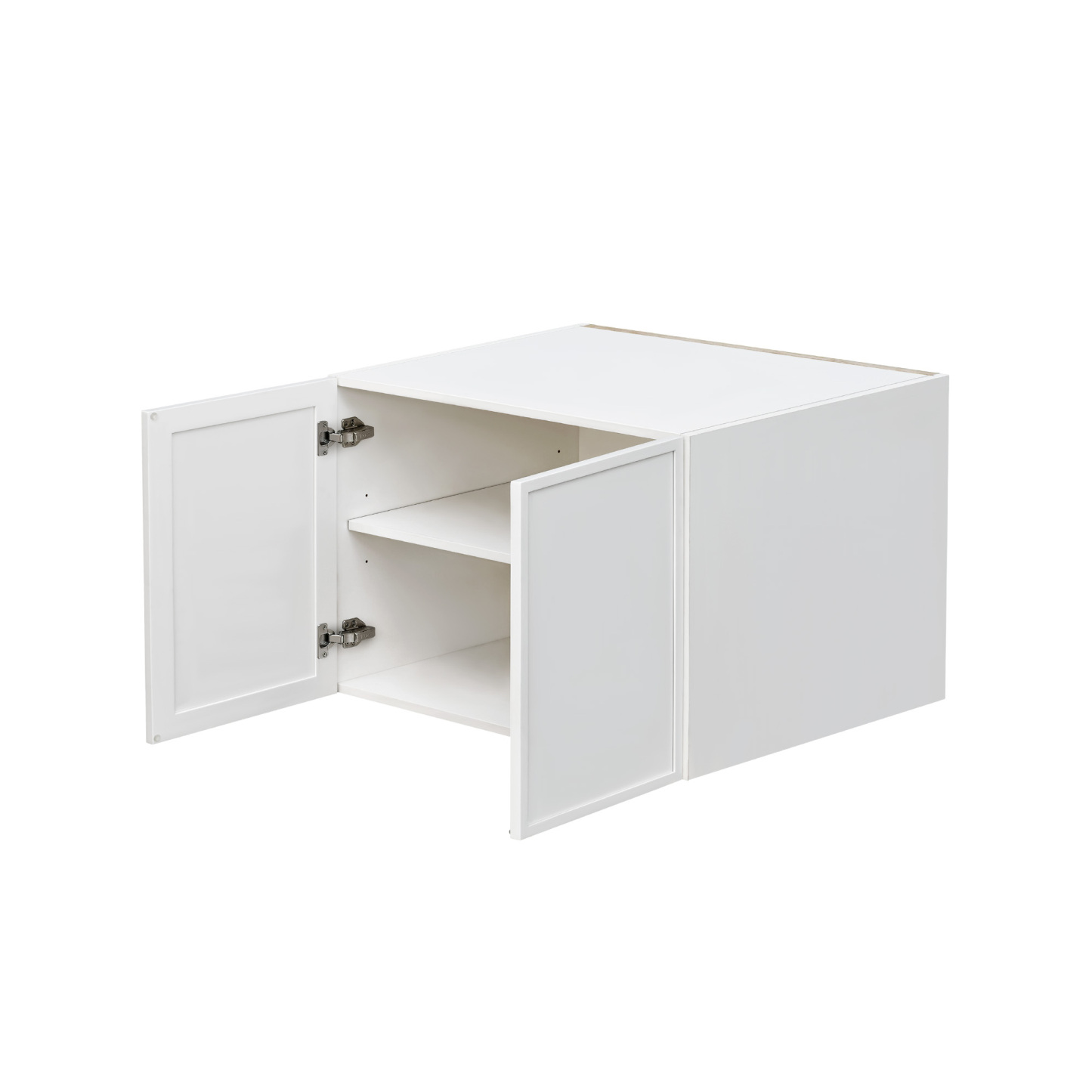Slim White Shaker - 30"W × 21"H Deep (24") Wall Bridge Cabinet 2-Doors 1-Adjustable shelf