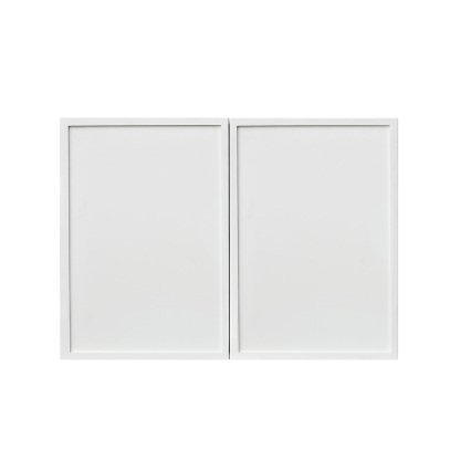 Slim White Shaker - 30"W × 21"H Deep (24") Wall Bridge Cabinet 2-Doors 1-Adjustable shelf