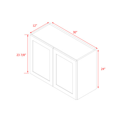 Mallorca Dolphin Gray Shaker - 30"W × 24"H Wall Cabinet