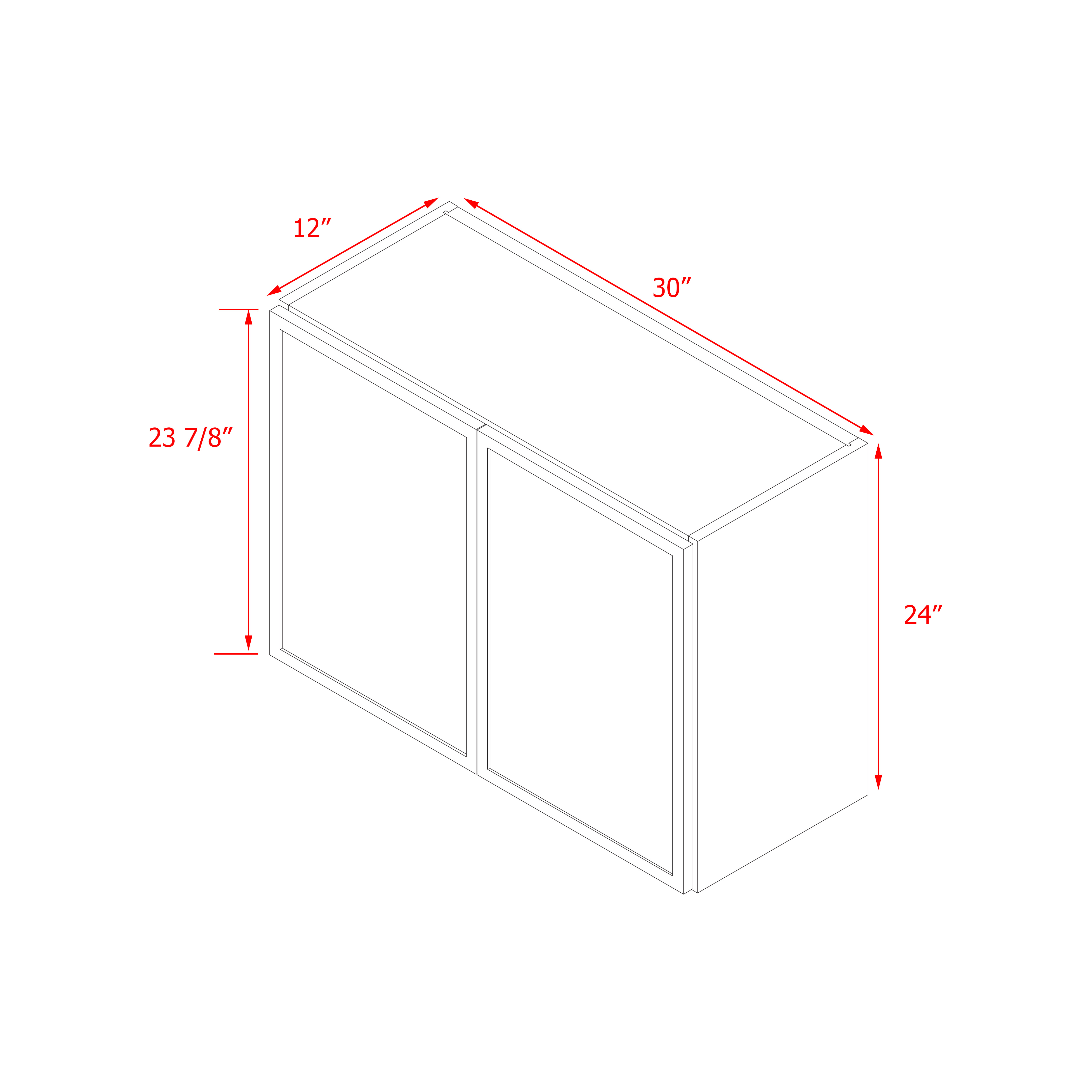 Shady Slim Gray Shaker - 30"W × 24"H Wall Cabinet