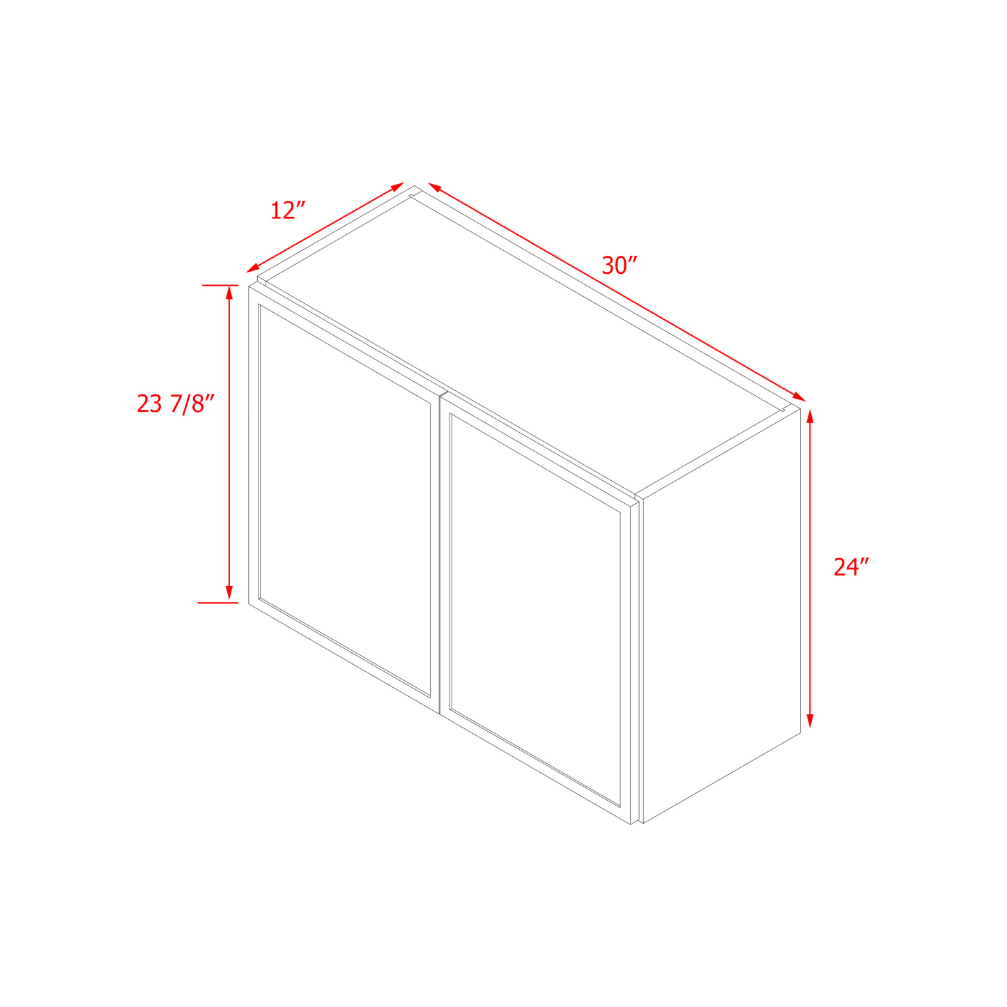 Shady Slim Gray Shaker - 30"W × 24"H Wall Cabinet
