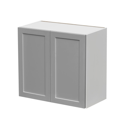 White Box Gray Shaker - 30"W × 24"H Standard Wall Cabinet 2-Doors 1-Adjustable shelf