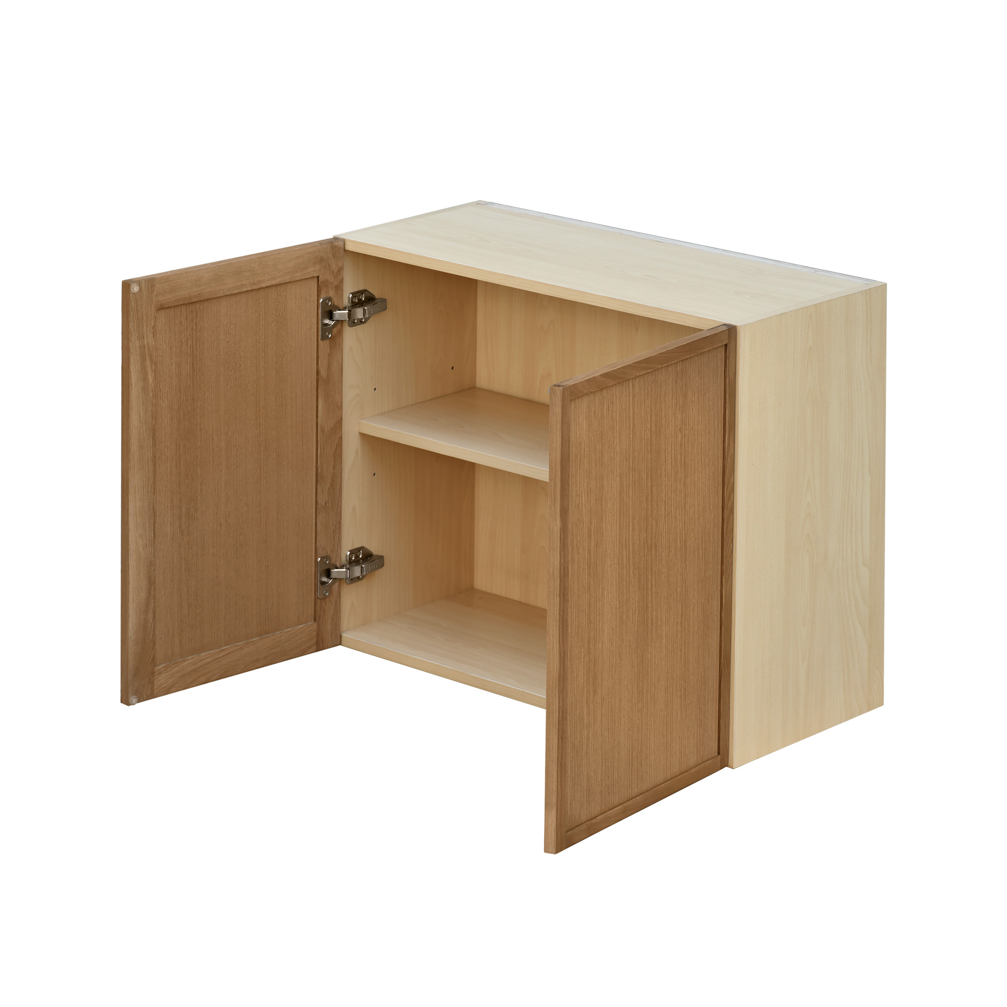 Natural Box Oak Slim - 30"W × 24"H Standard Wall Cabinet 2-Doors 1-Adjustable shelf
