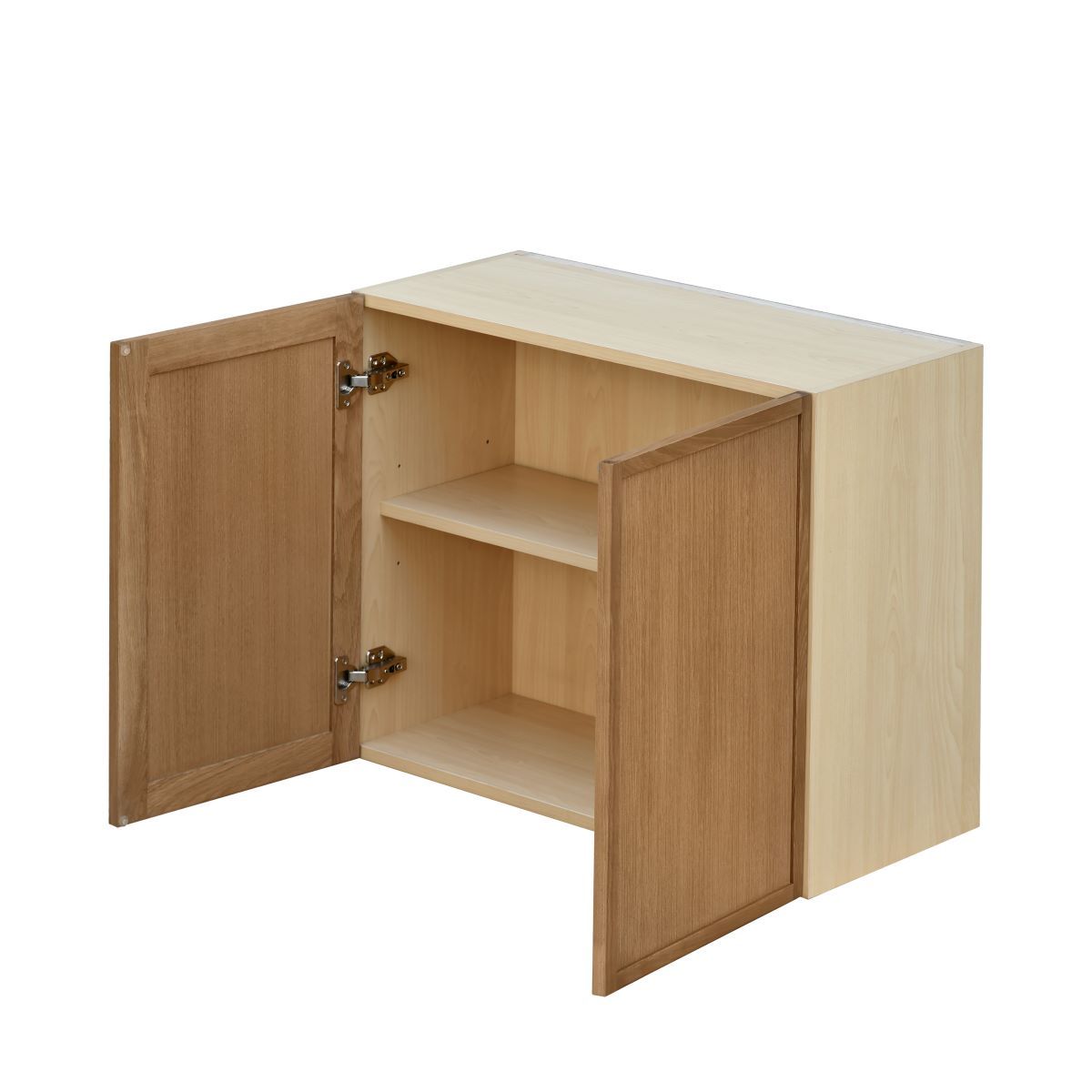 Natual Box Oak Slim - 30"W × 24"H Standard Wall Cabinet 2-Doors 1-Adjustable shelf