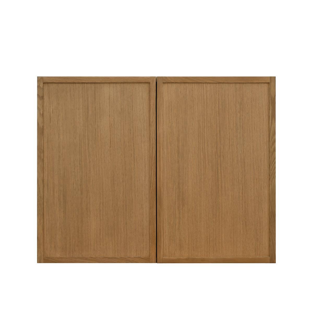 Natual Box Oak Slim - 30"W × 24"H Standard Wall Cabinet 2-Doors 1-Adjustable shelf