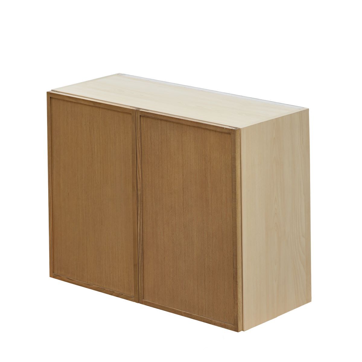 Natual Box Oak Slim - 30"W × 24"H Standard Wall Cabinet 2-Doors 1-Adjustable shelf