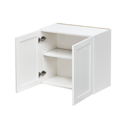 White Shaker - 30"W × 24"H Standard Wall Cabinet 2-Doors 1-Adjustable shelf
