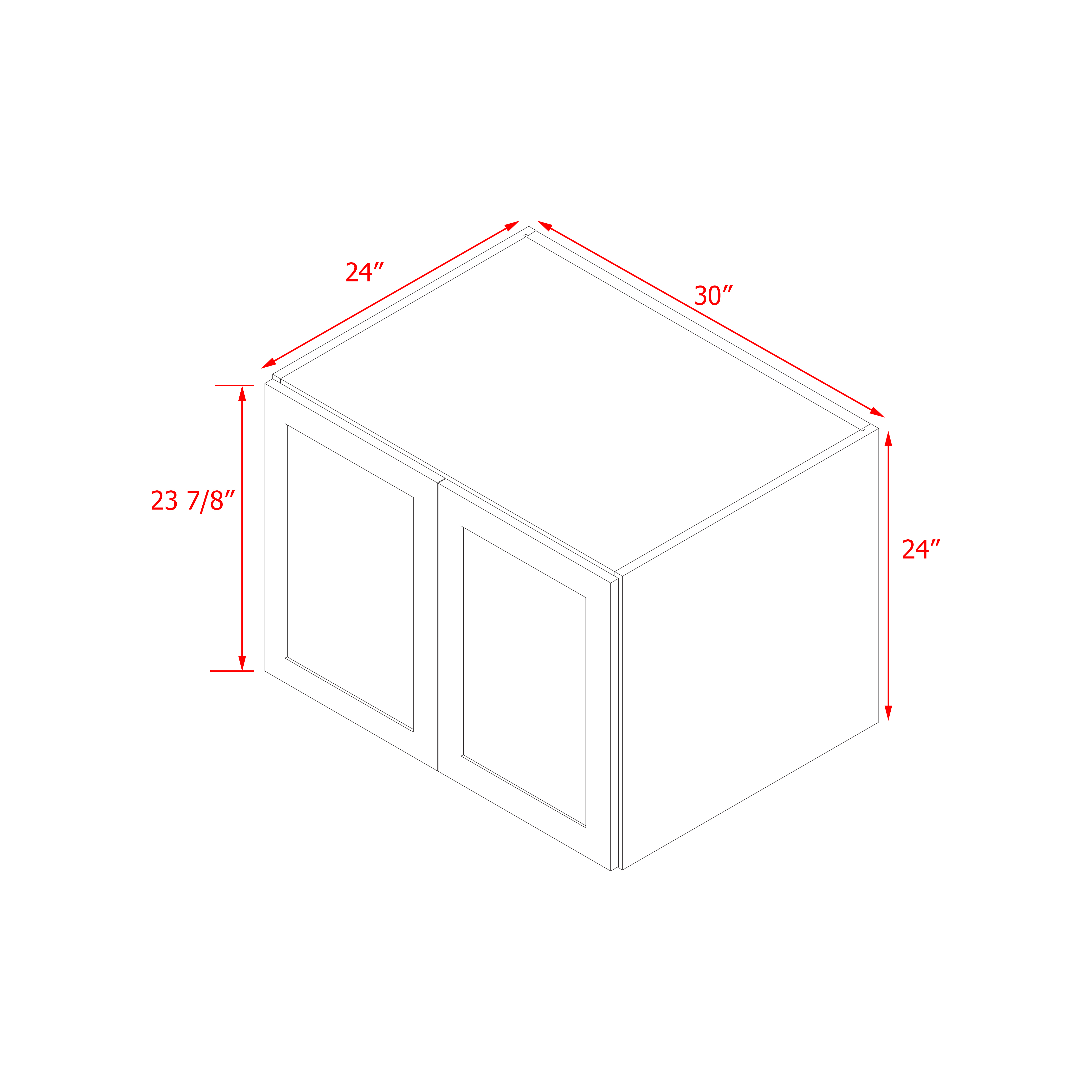 Mallorca White Shaker - 30"W × 24"H Bridge Wall Cabinet