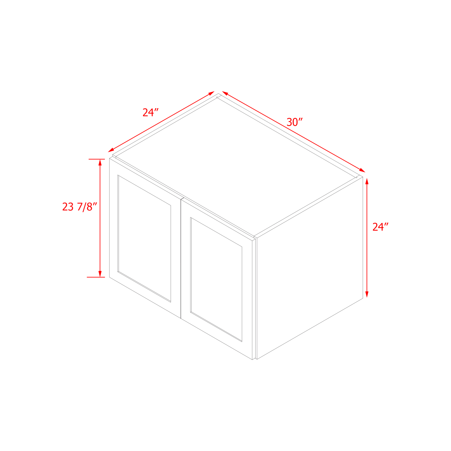 Mallorca White Shaker - 30"W × 24"H Bridge Wall Cabinet