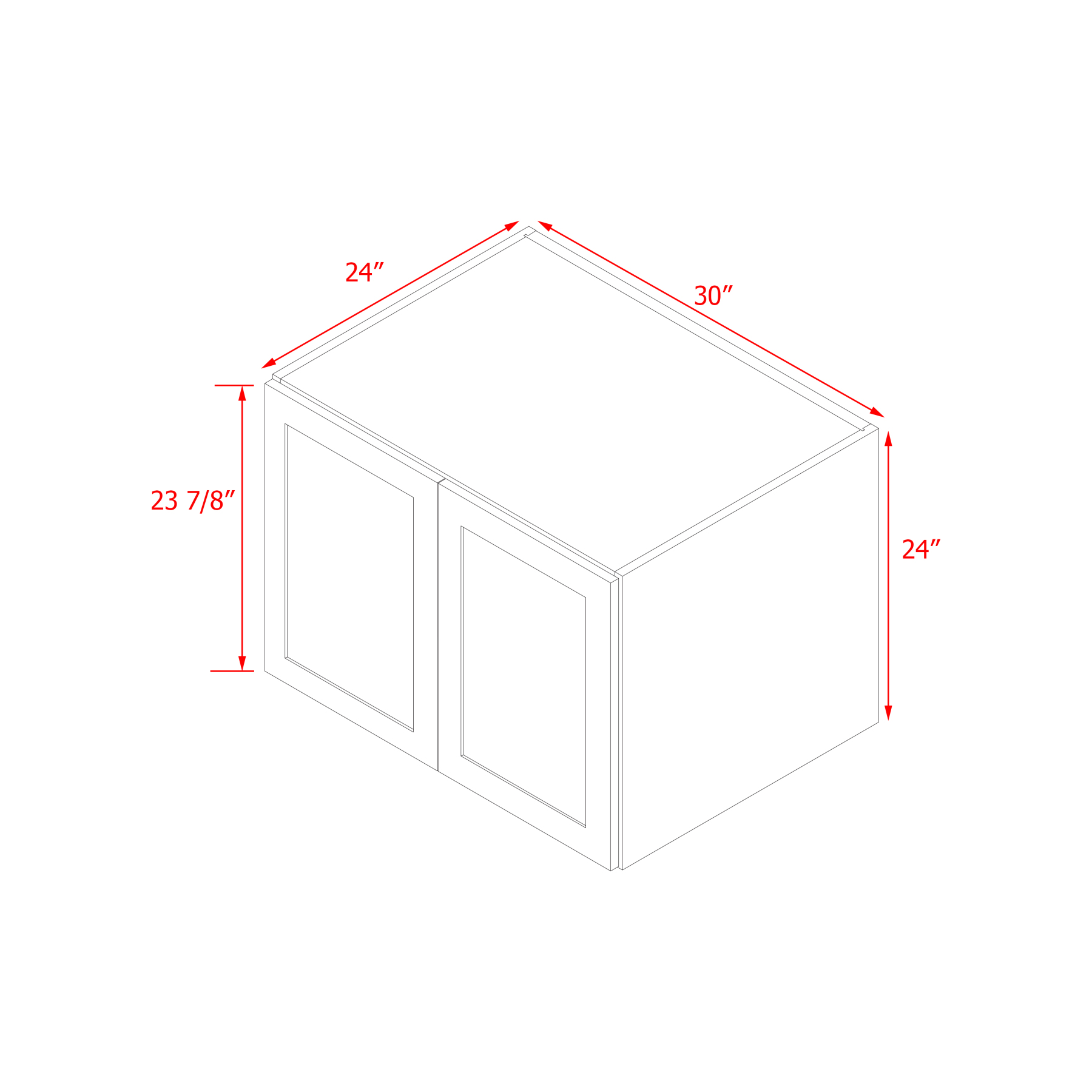 Mallorca White Shaker - 30"W × 24"H Bridge Wall Cabinet