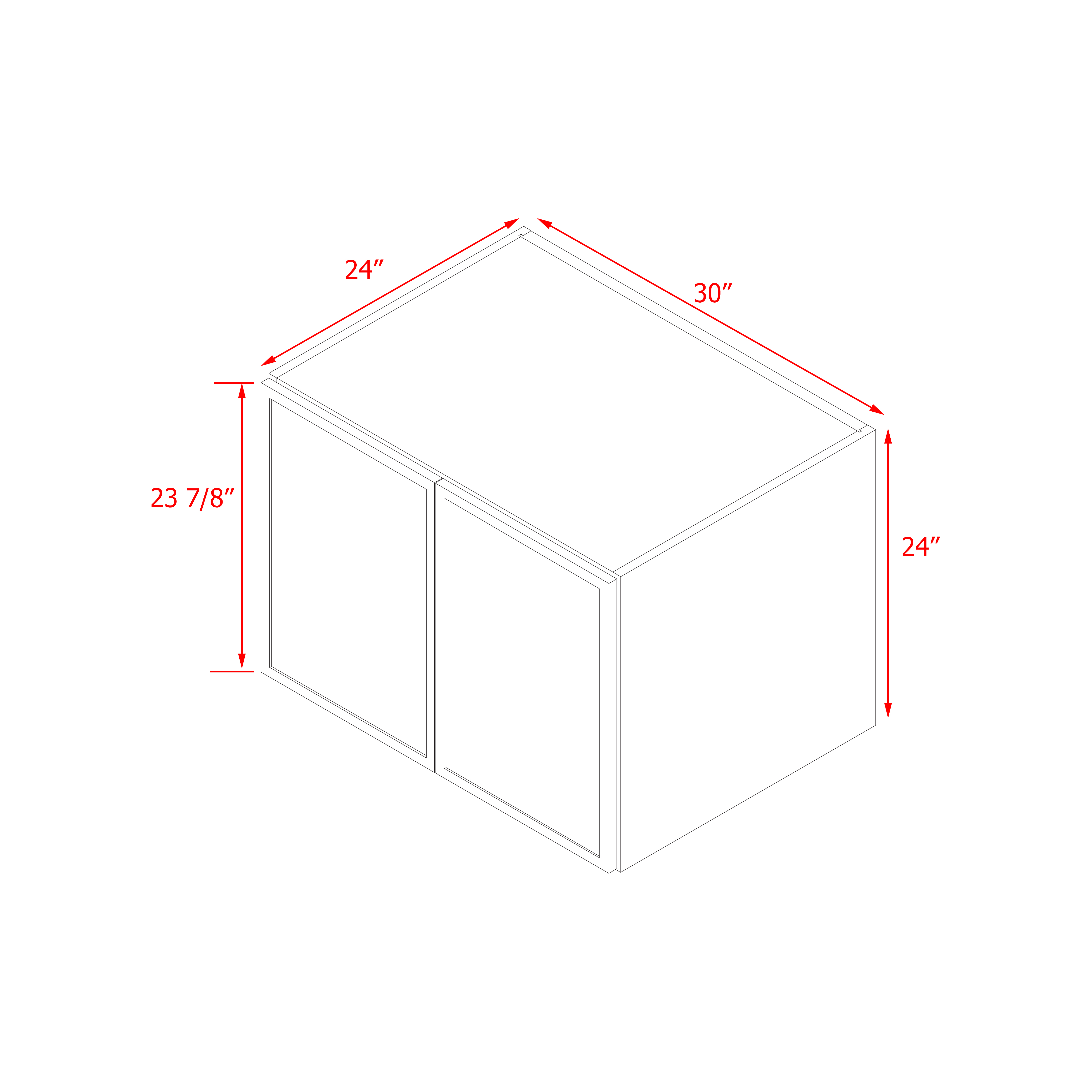 Shady Slim White Shaker - 30"W × 24"H Wall Cabinet