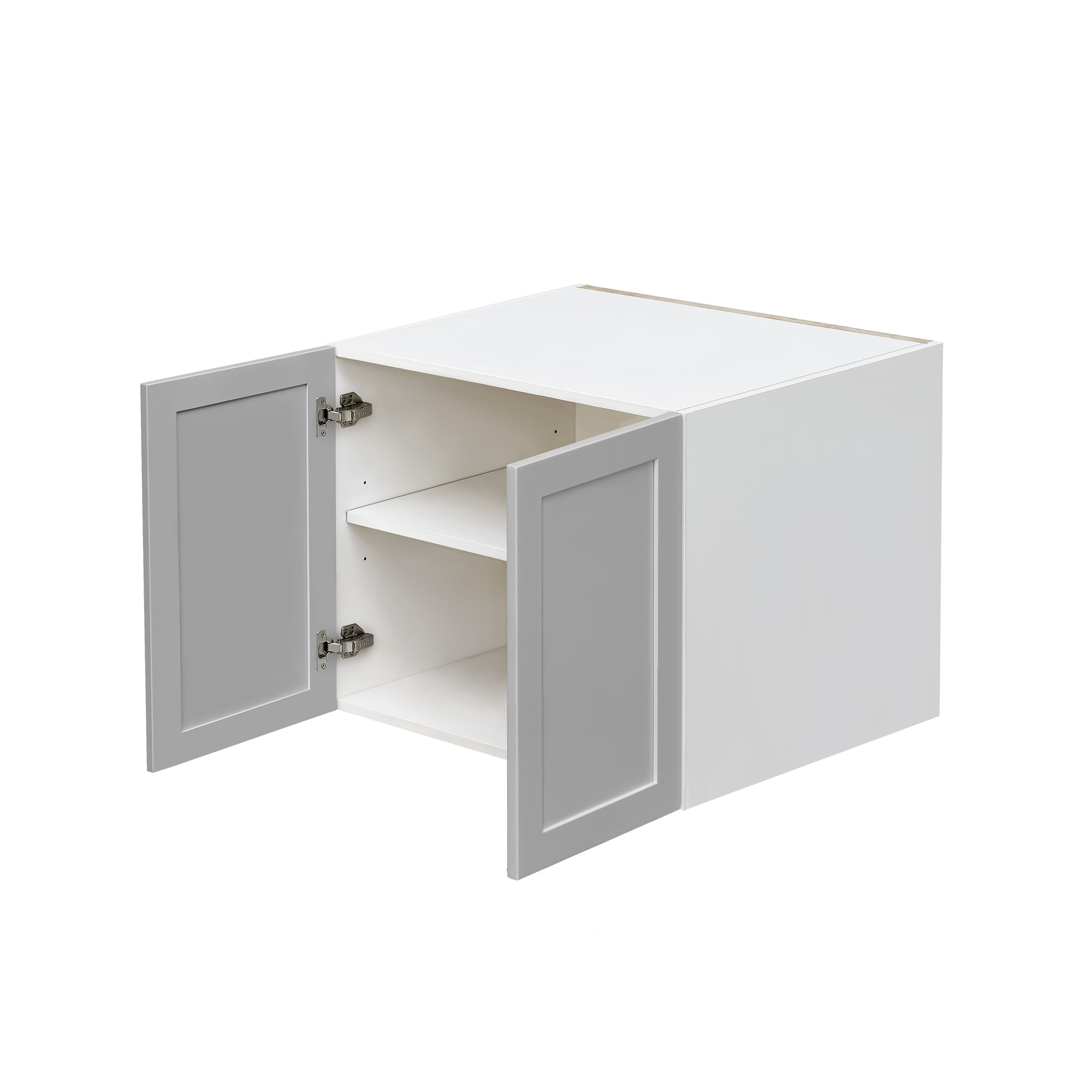 White Box Gray Shaker - 30"W × 24"H Deep (24") Wall Bridge Cabinet 2-Doors 1-Adjustable shelf