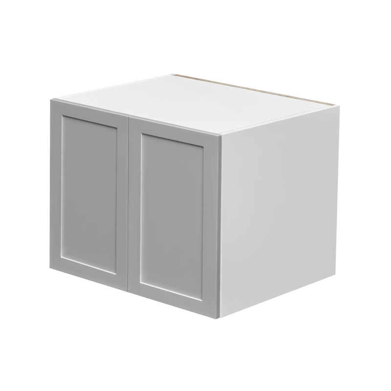 White Box Gray Shaker - 30"W × 24"H Deep (24") Wall Bridge Cabinet 2-Doors 1-Adjustable shelf