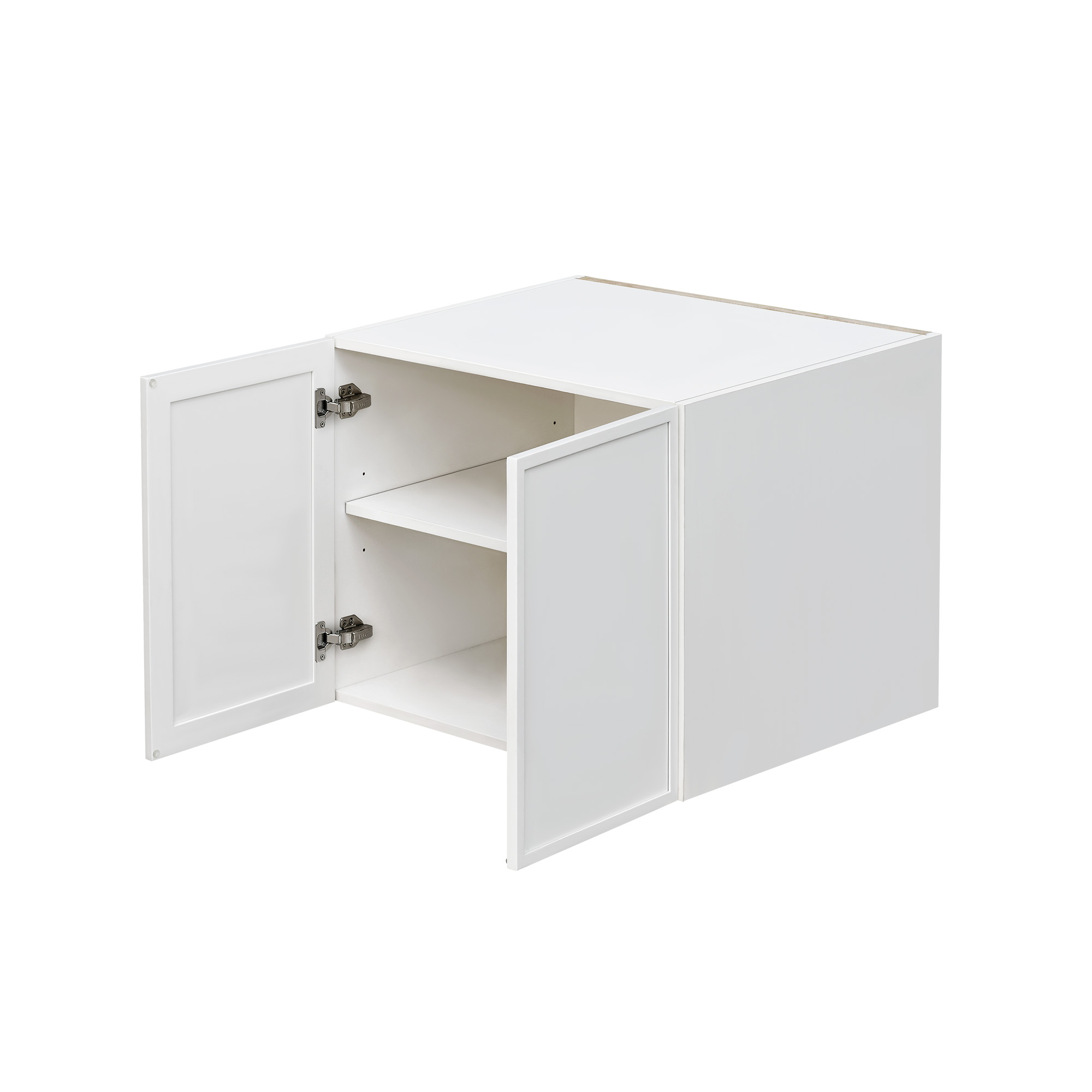 Slim White Shaker - 30"W × 24"H Deep (24") Wall Bridge Cabinet 2-Doors 1-Adjustable shelf