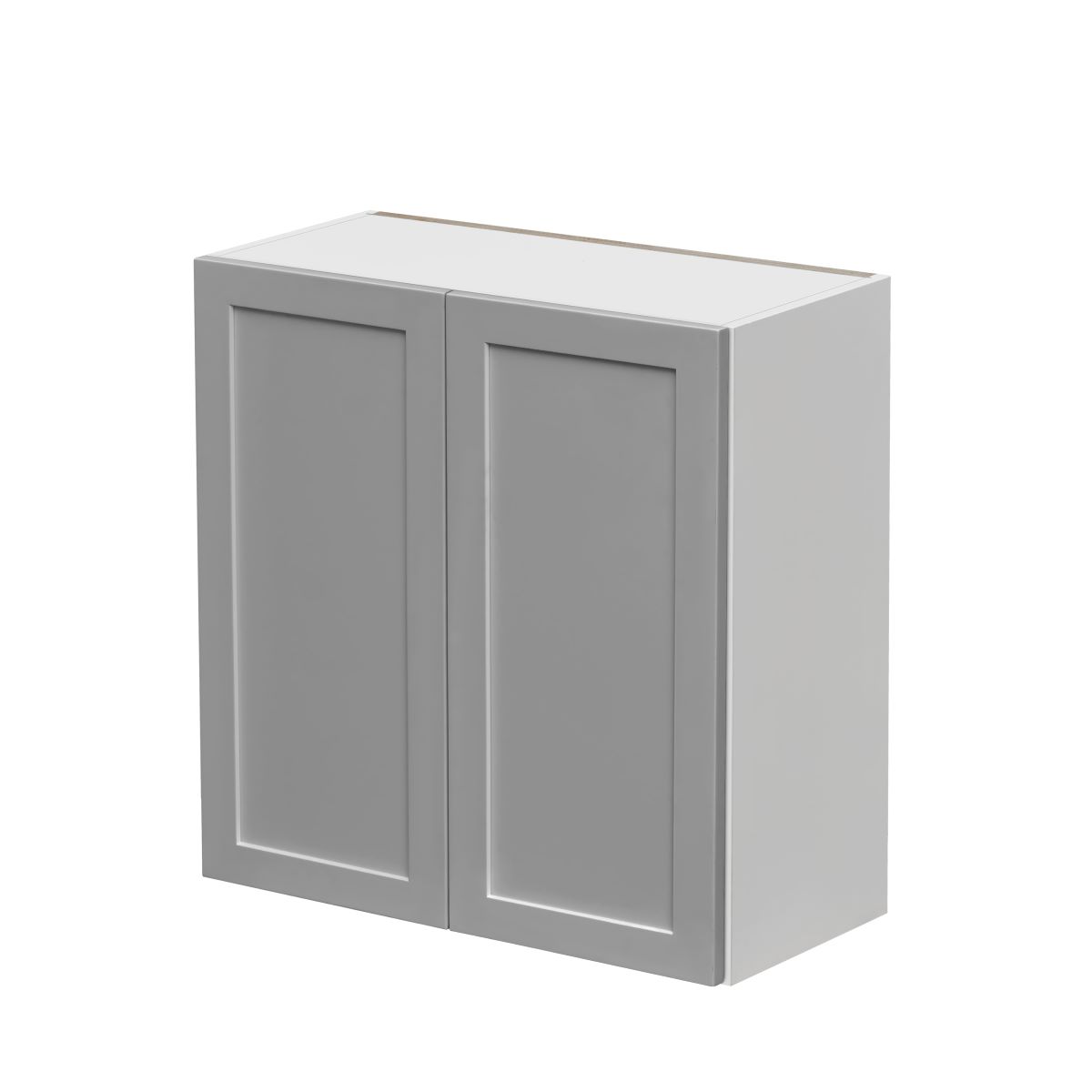 White Box Gray Shaker - 30"W × 30"H Standard Wall Cabinet 2-Doors 2-Adjustable Shelves