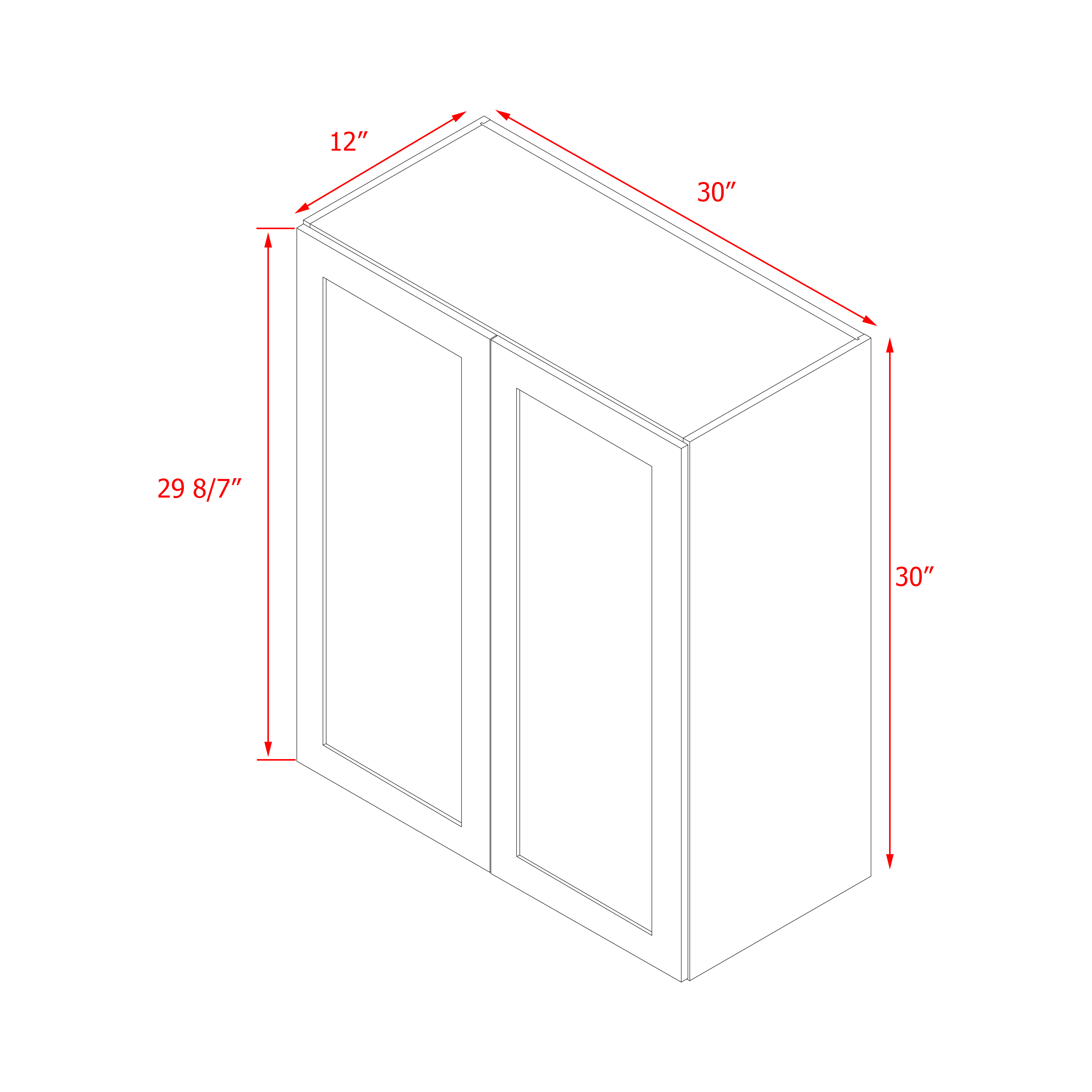Mallorca Dolphin Gray Shaker - 30"W × 30"H Wall Cabinet