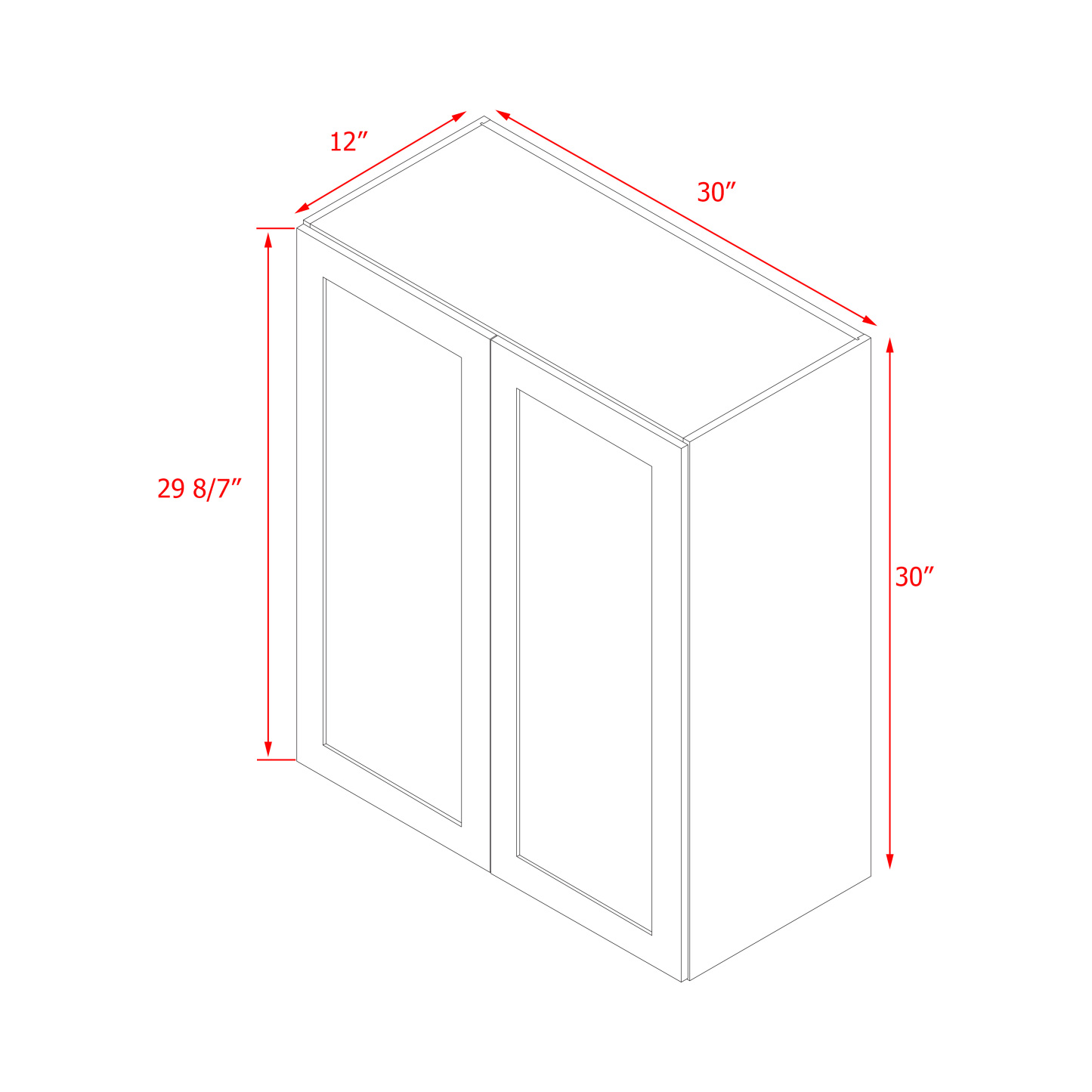 Mallorca Dolphin Gray Shaker - 30"W × 30"H Wall Cabinet