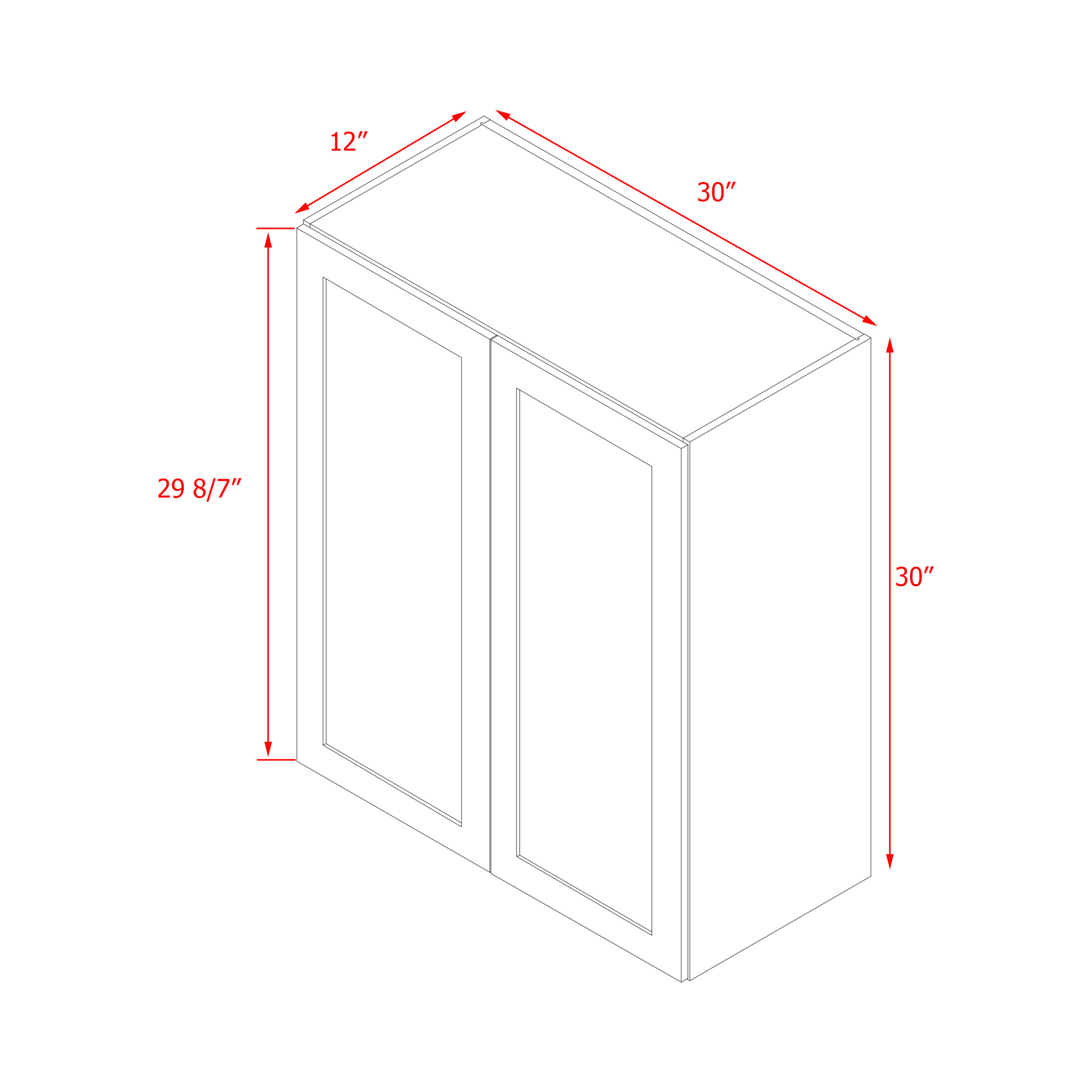 Mallorca Dolphin Gray Shaker - 30"W × 30"H Wall Cabinet