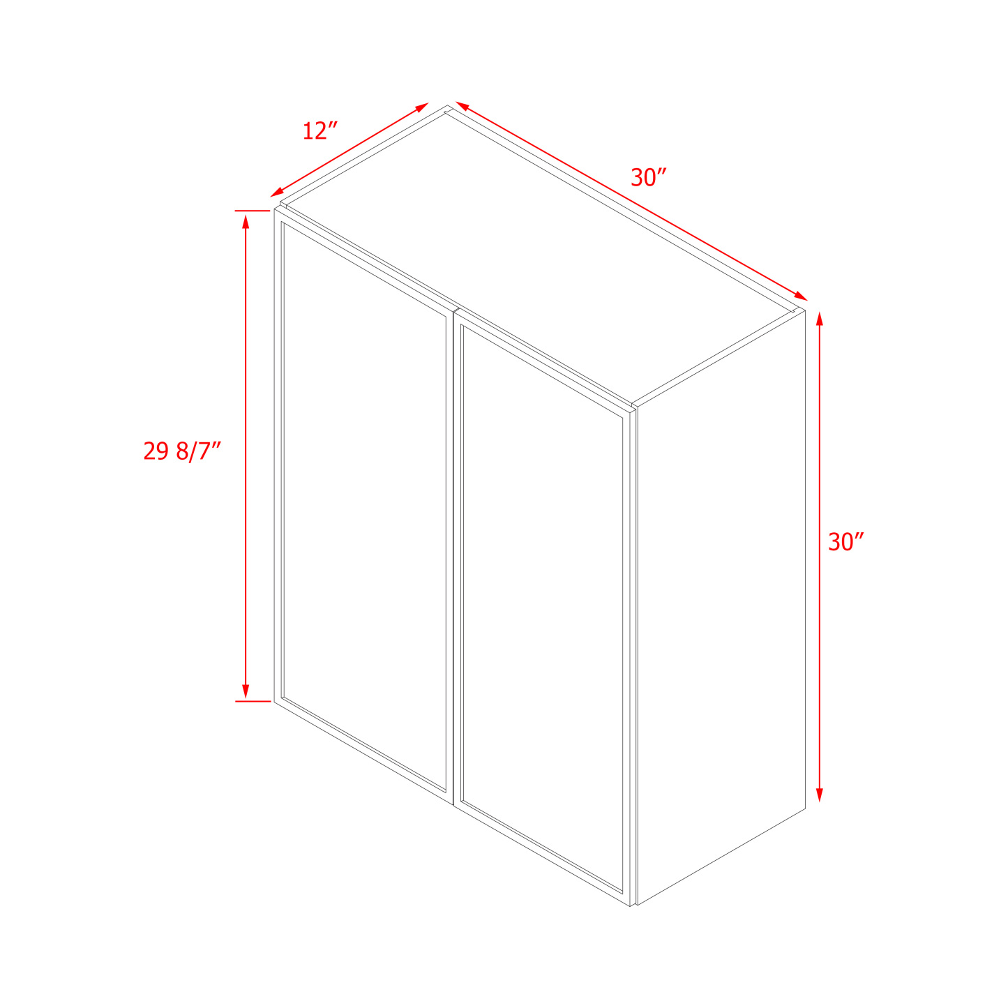 Shady Slim White Shaker - 30"W × 30"H Wall Cabinet