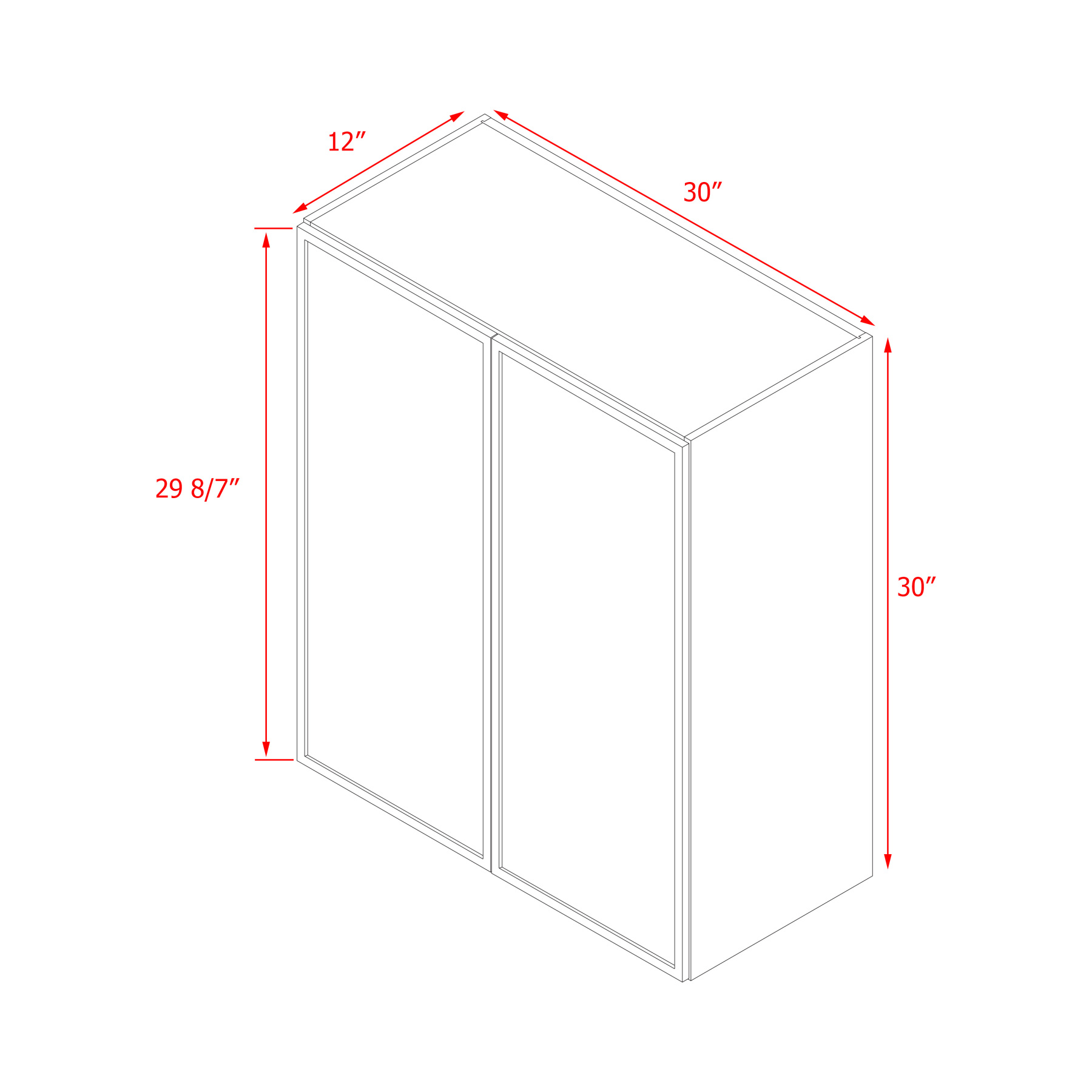 Shady Slim White Shaker - 30"W × 30"H Wall Cabinet
