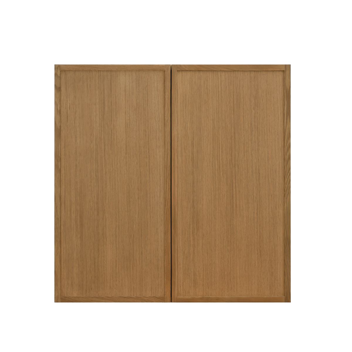 Natual Box Oak Slim - 30"W × 30"H Standard Wall Cabinet 2-Doors 2-Adjustable Shelves