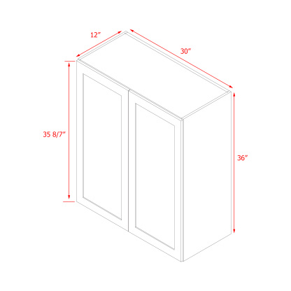 Mallroca Dolphin Gray Shaker - 30"W × 36"H Standard Wall Cabinet