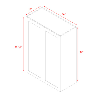 Mallorca White Shaker - 30"W × 42"H Standard Wall Cabinet