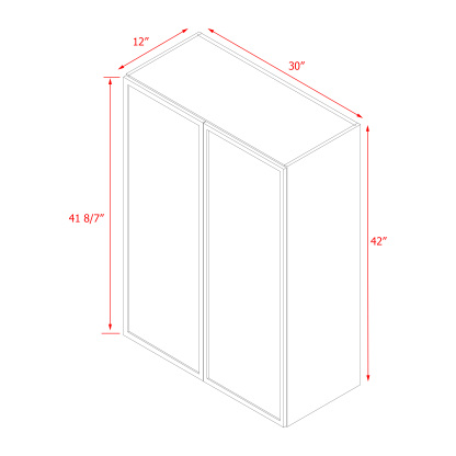 Shady Gray Slim Shaker - 30"W × 42"H Standard Wall Cabinet