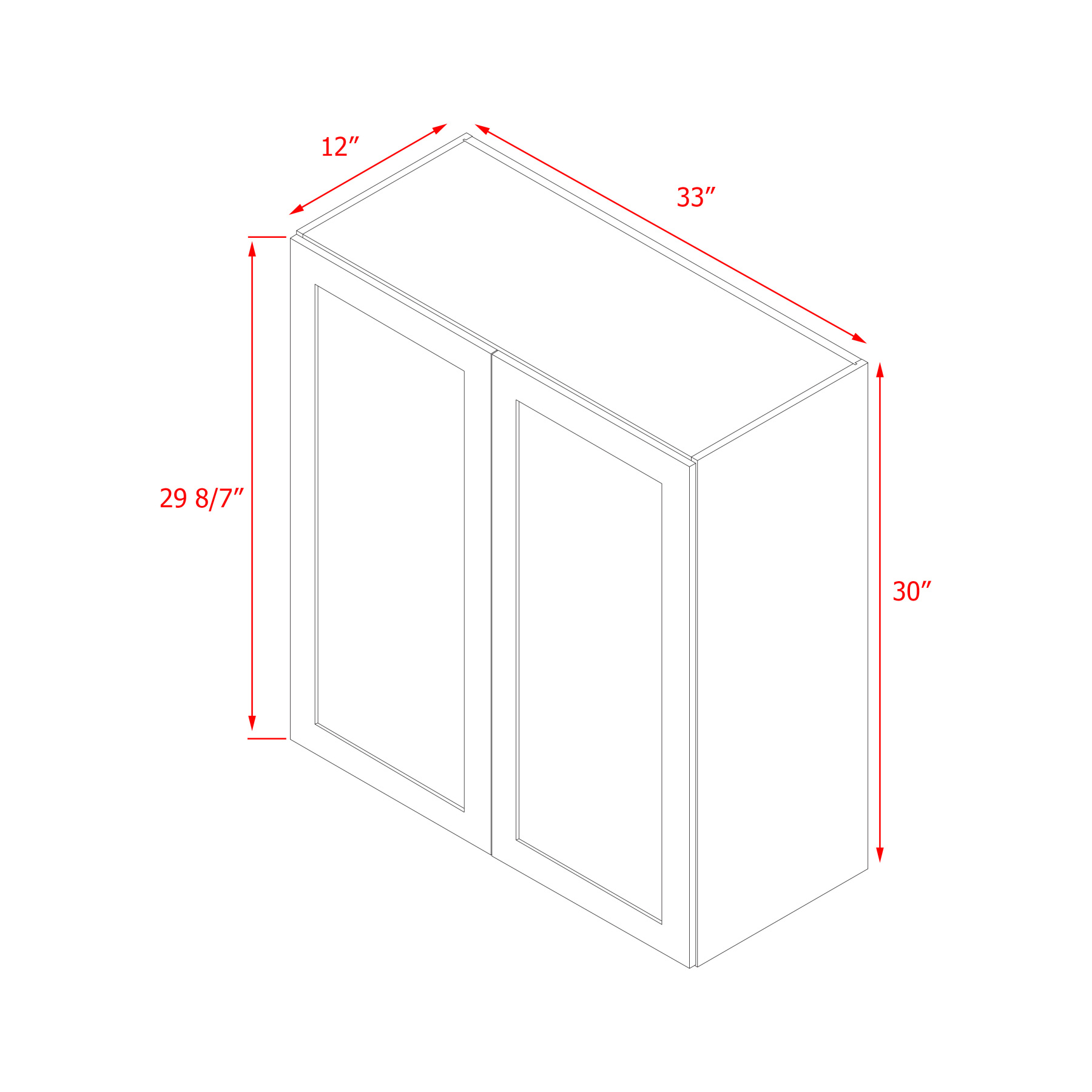 Mallorca White Shaker - 33"W × 30"H Standard Wall Cabinet