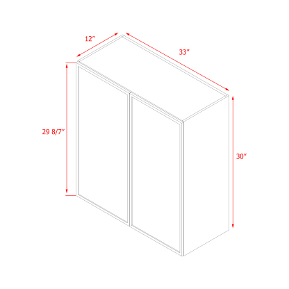 Shady Slim White Shaker - 33"W × 30"H Wall Cabinet