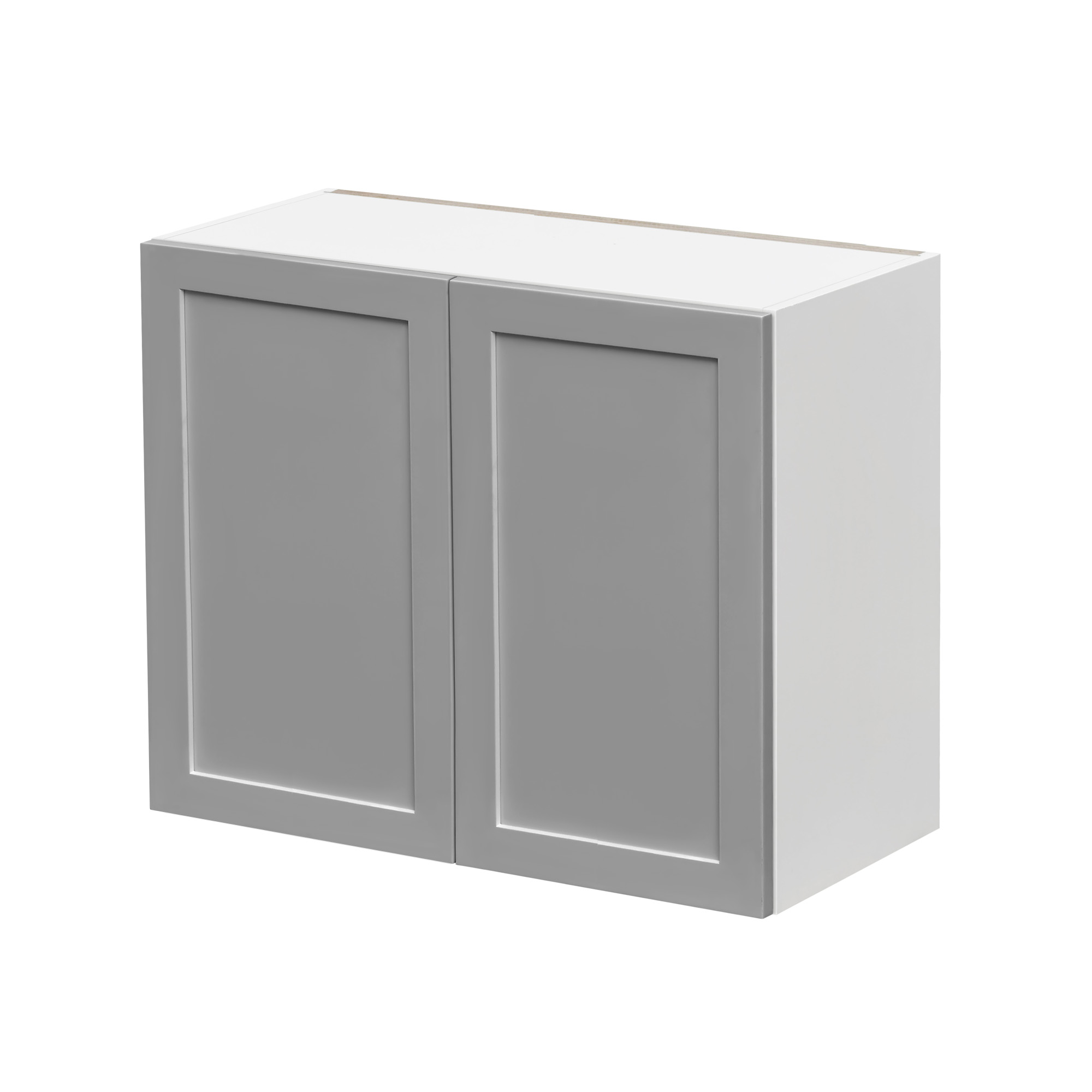 White Box Gray Shaker - 33"W × 30"H Standard Wall Cabinet 2-Doors 2-Adjustable Shelves