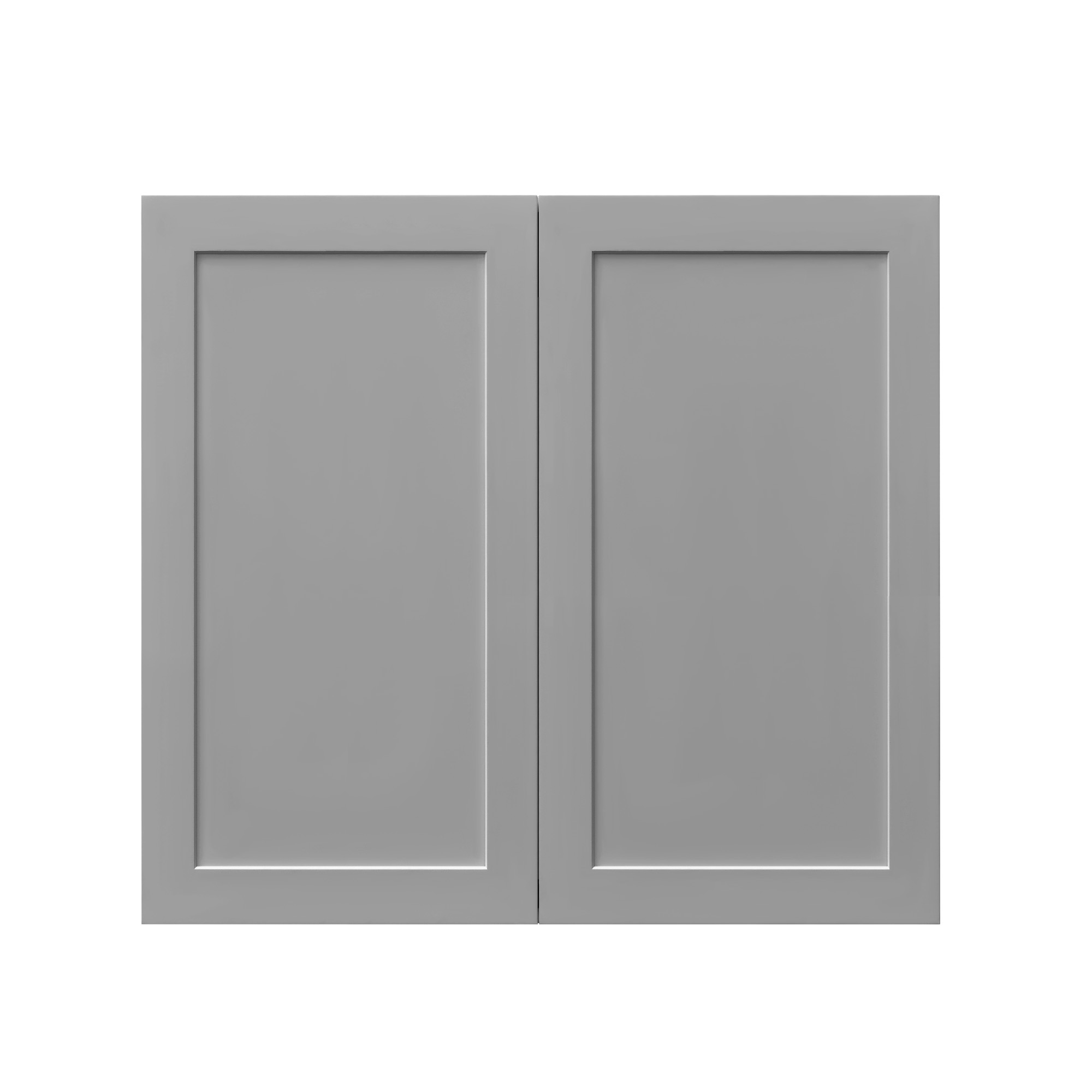 White Box Gray Shaker - 33"W × 30"H Standard Wall Cabinet 2-Doors 2-Adjustable Shelves
