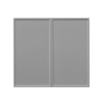 White Box Gray Slim - 33"W × 30"H Standard Wall Cabinet 2-Doors 2-Adjustable Shelves