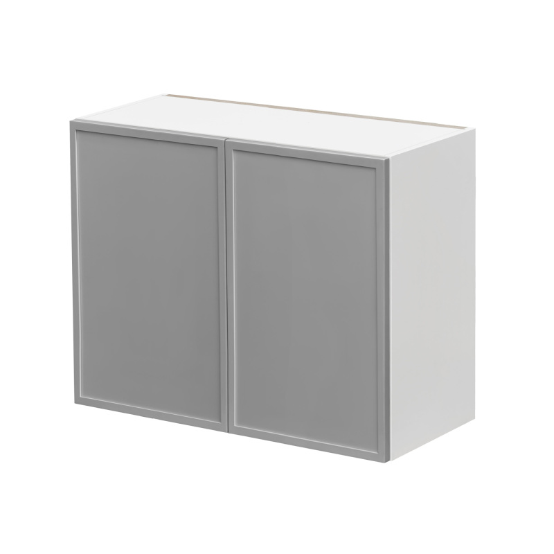 White Box Gray Slim - 33"W × 30"H Standard Wall Cabinet 2-Doors 2-Adjustable Shelves