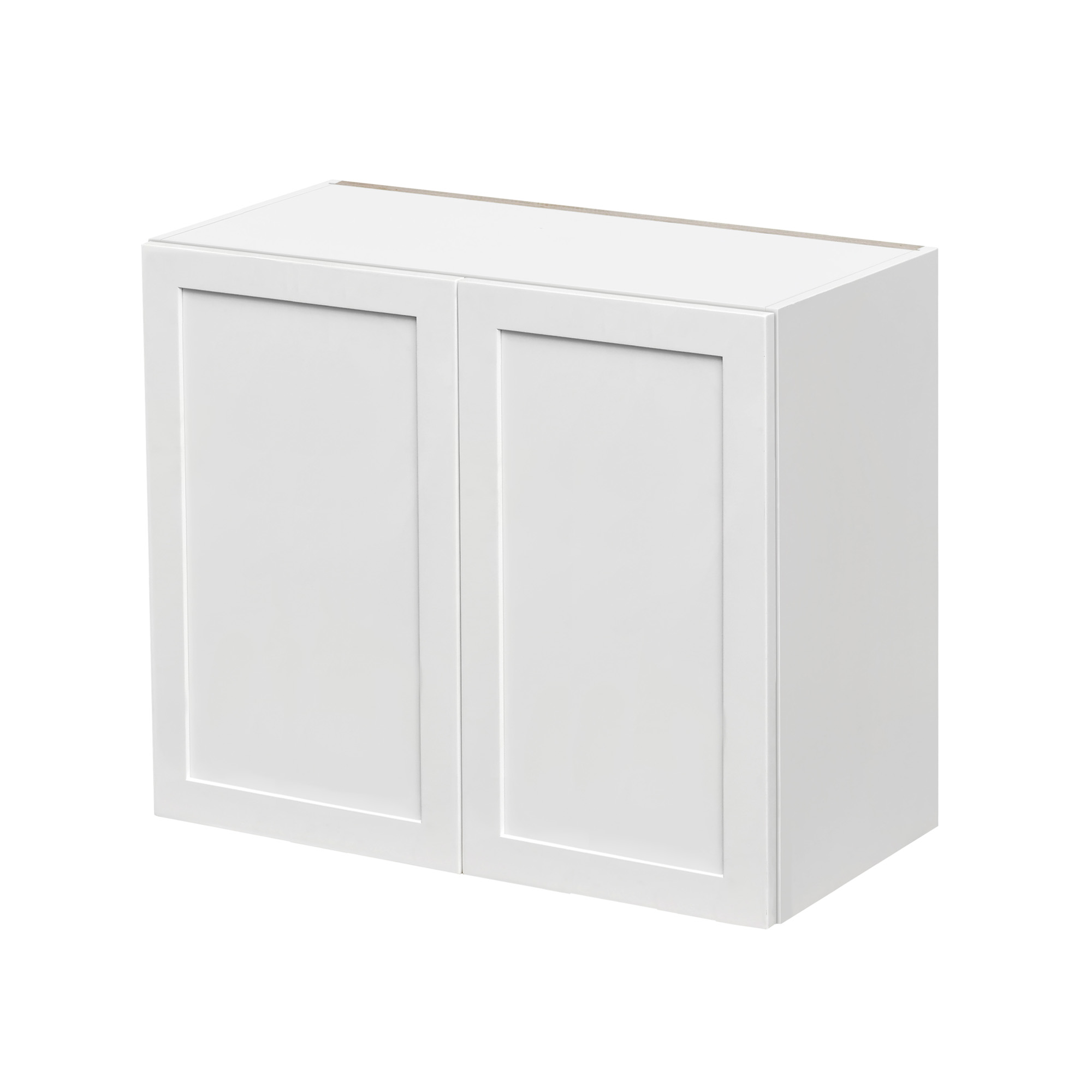 White Shaker - 33"W × 30"H Standard Wall Cabinet 2-Doors 2-Adjustable Shelves