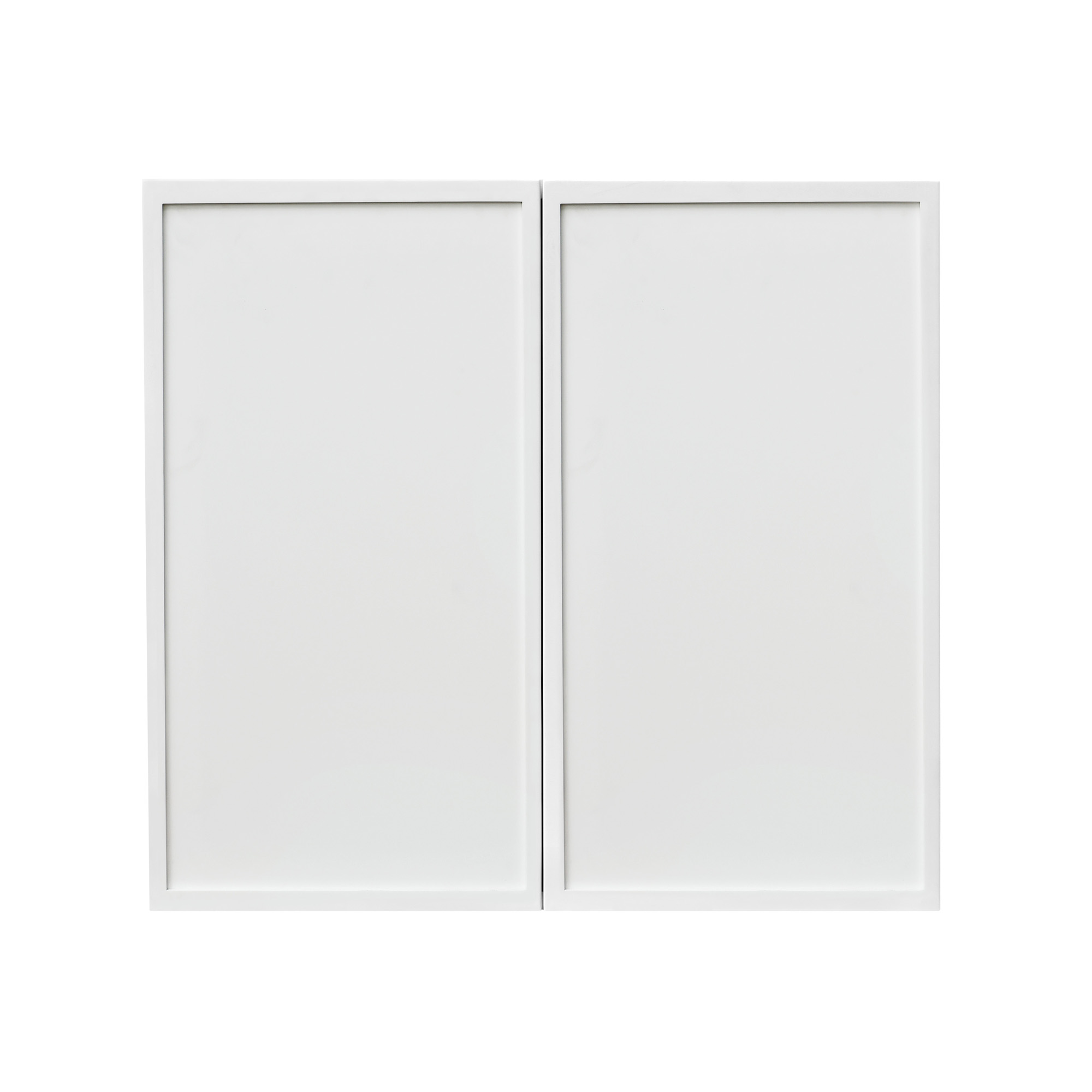 Slim White Shaker - 33"W × 30"H Standard Wall Cabinet 2-Doors 2-Adjustable Shelves