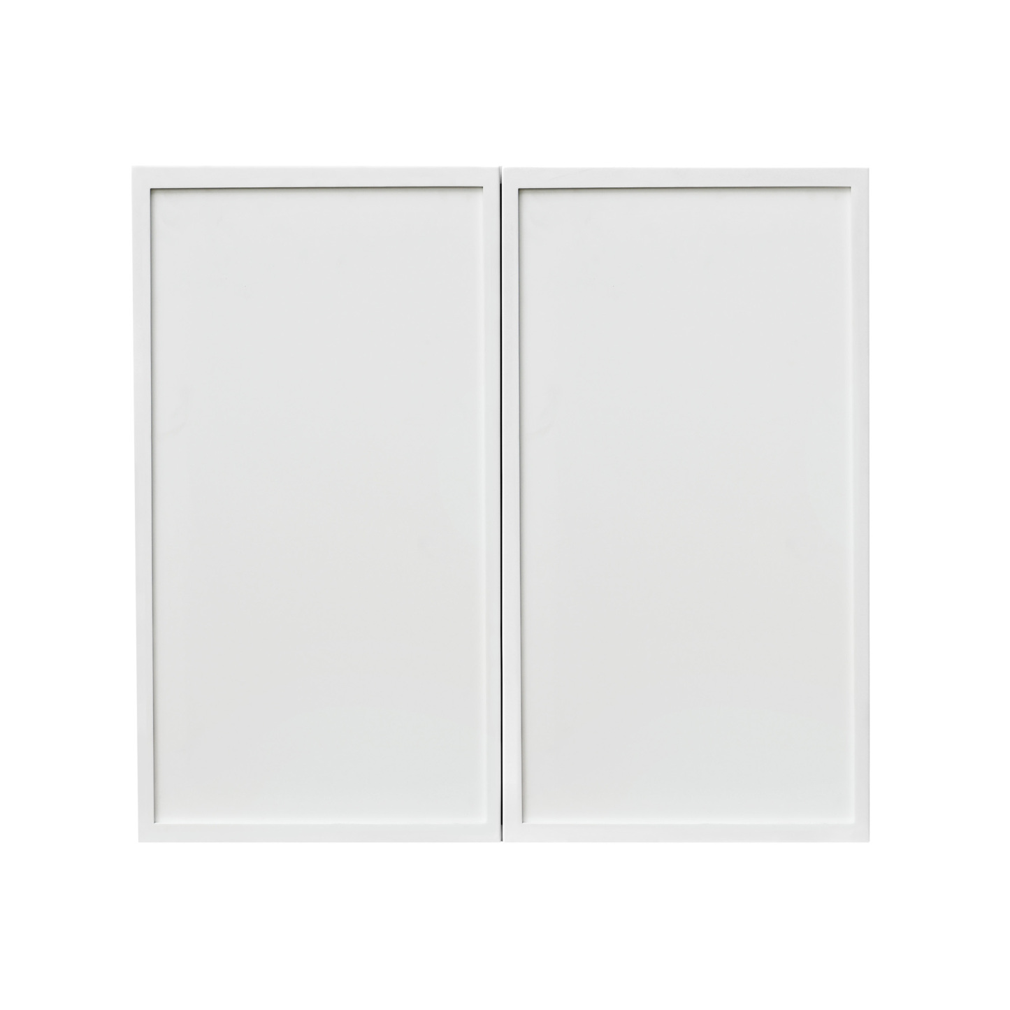 Slim White Shaker - 33"W × 30"H Standard Wall Cabinet 2-Doors 2-Adjustable Shelves