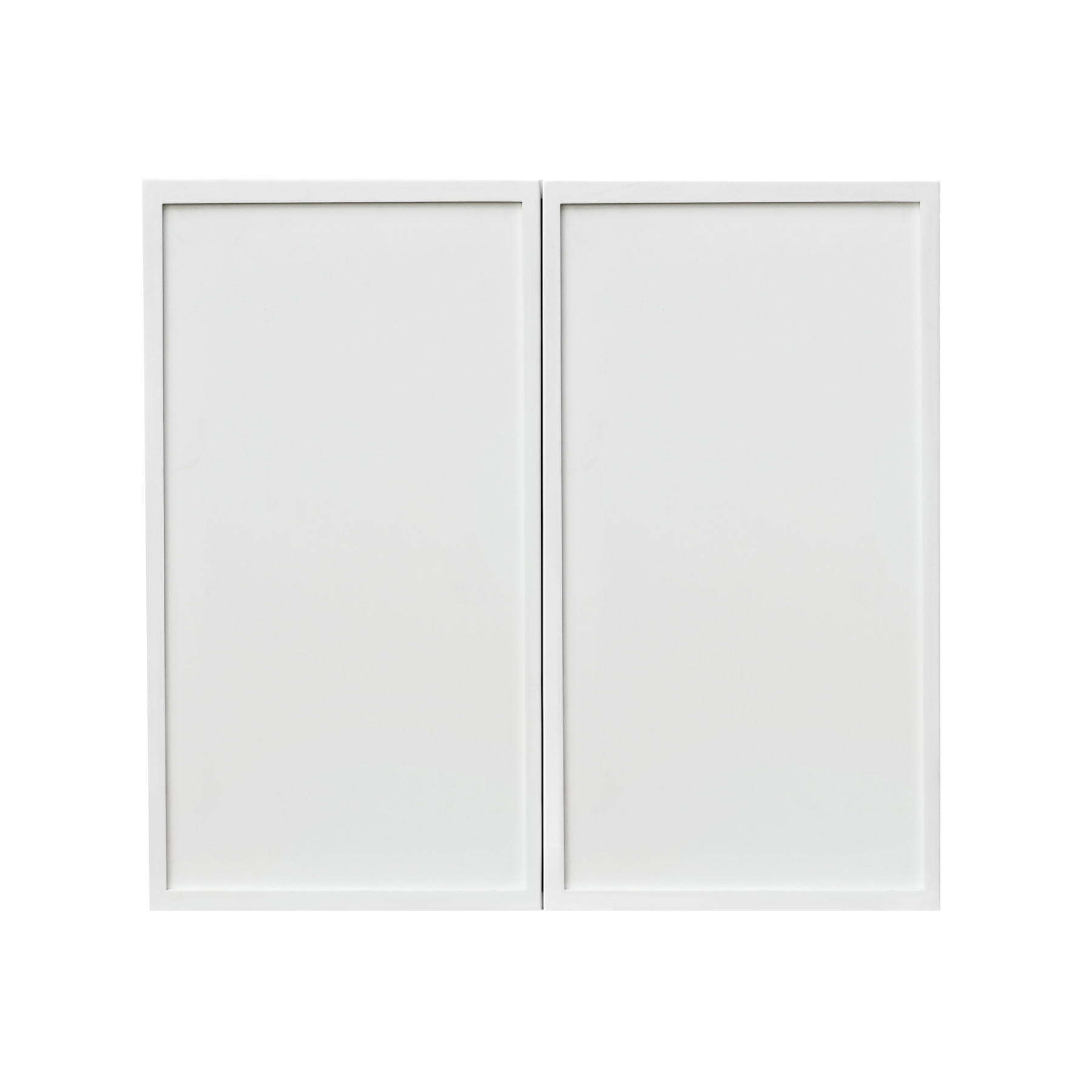Slim White Shaker - 33"W × 30"H Standard Wall Cabinet 2-Doors 2-Adjustable Shelves
