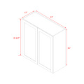 Mallorca Dolphin Gray Shaker - 33"W × 36"H Standard Wall Cabinet