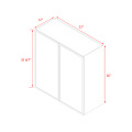Shady Gray Slim Shaker - 33"W × 36"H Standard Wall Cabinet