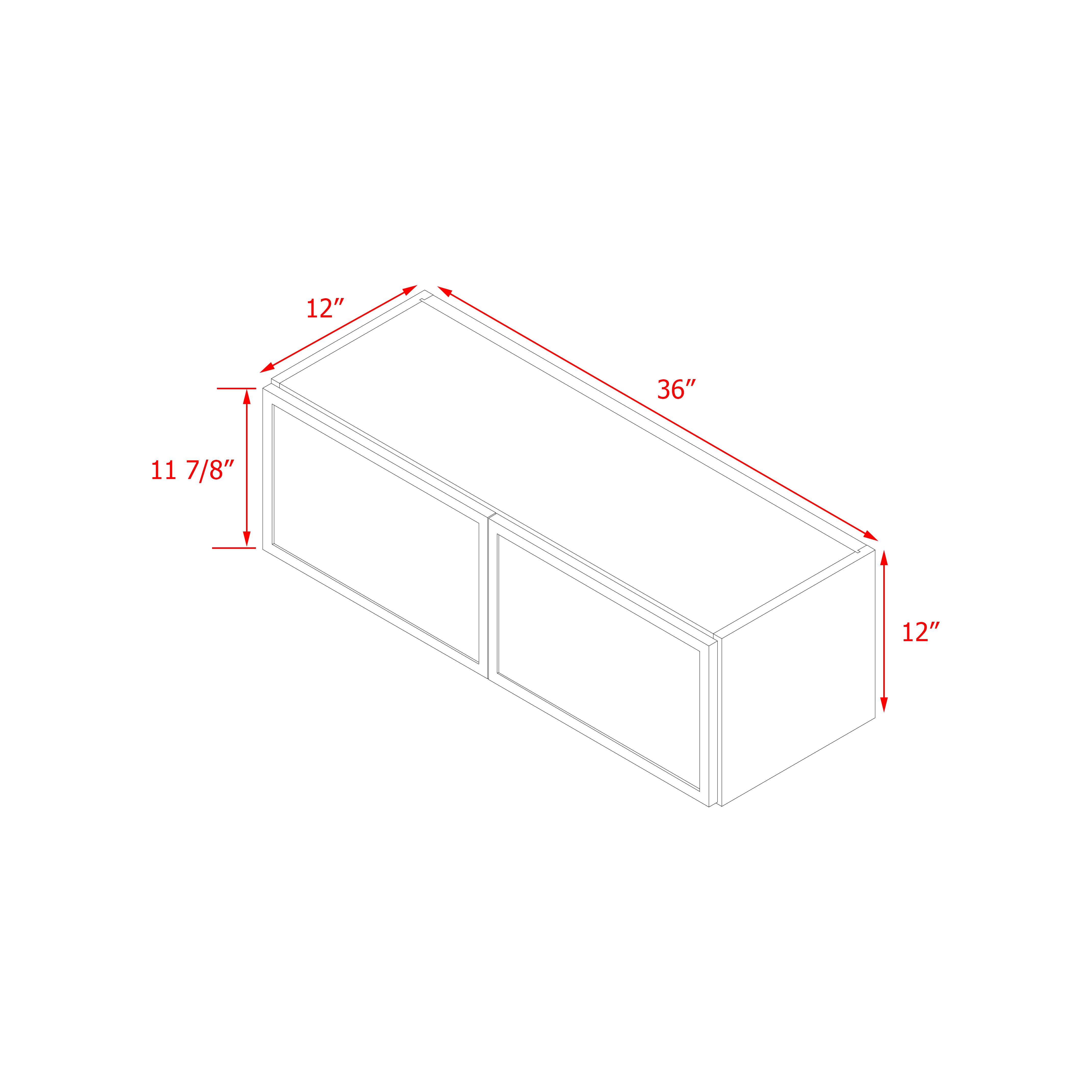 Shady Slim Gray Shaker - 36"W × 12"H Wall Cabinet