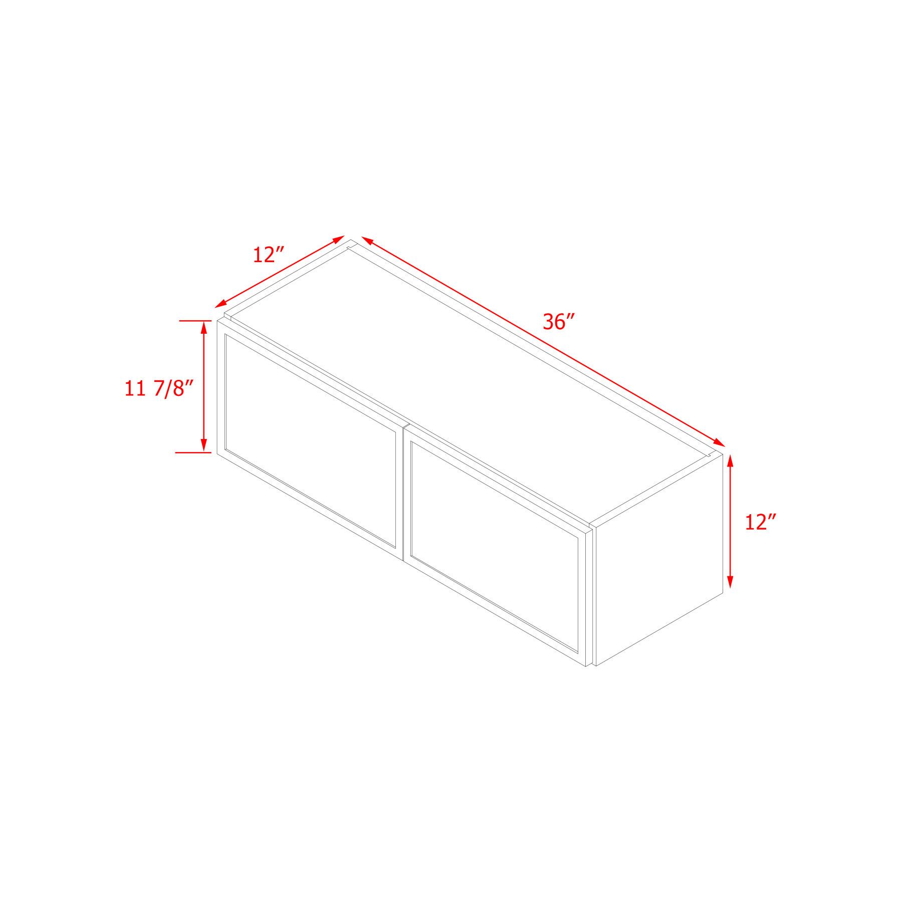 Shady Slim Gray Shaker - 36"W × 12"H Wall Cabinet