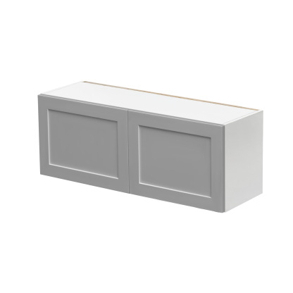 White Box Gray Shaker - 36"W × 12"H Standard Wall Cabinet 2-Doors