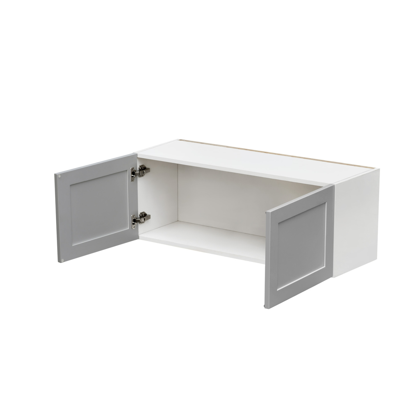 White Box Gray Shaker - 36"W × 12"H Standard Wall Cabinet 2-Doors