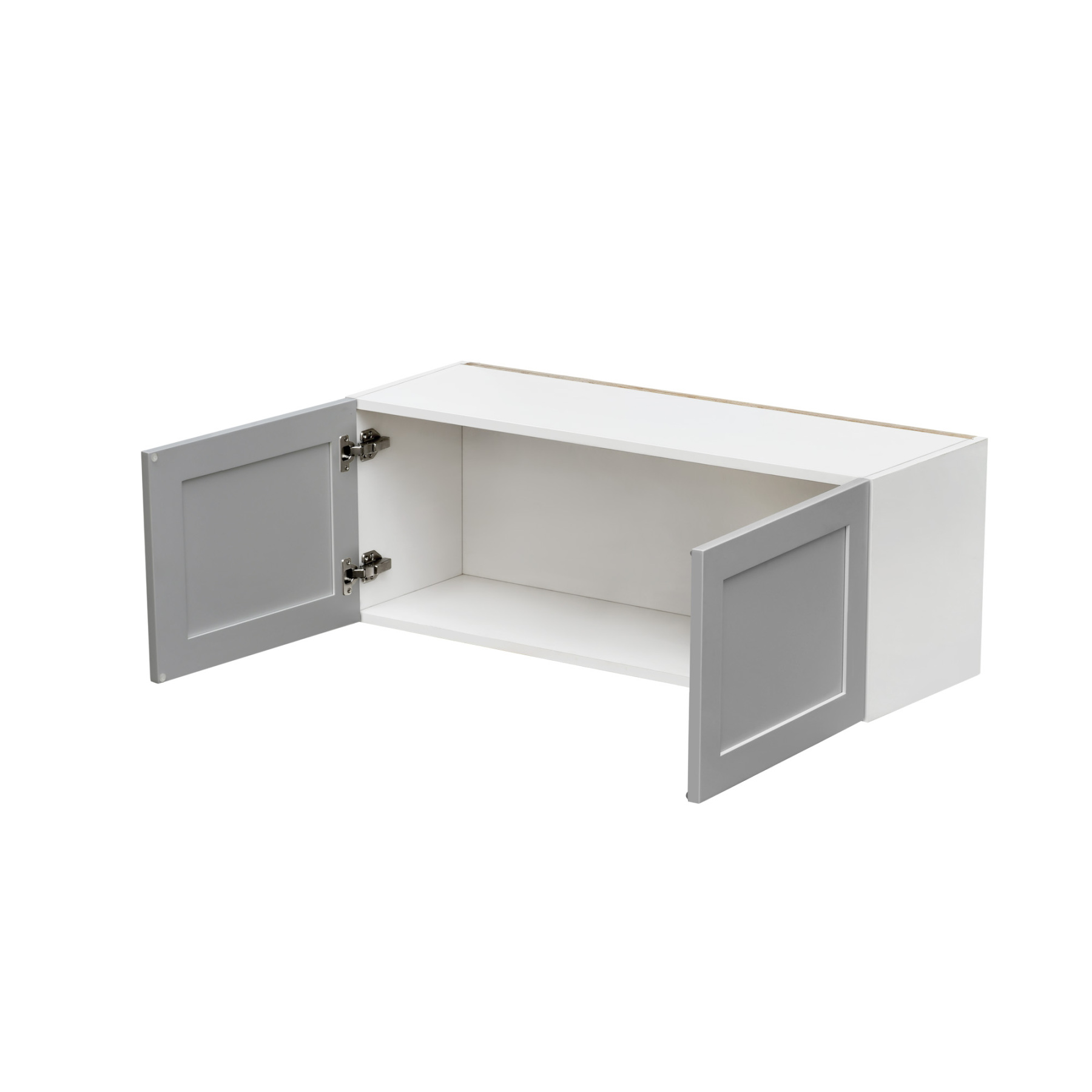 White Box Gray Shaker - 36"W × 12"H Standard Wall Cabinet 2-Doors