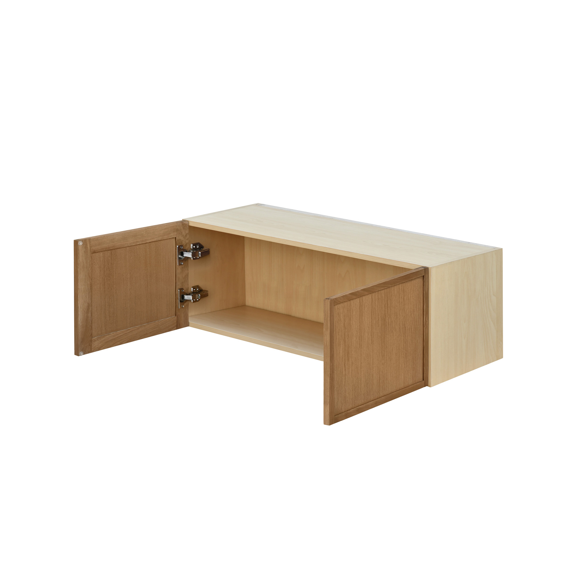 Shady Slim Oak - 36"W × 12"H Standard Wall Cabinet 2-Doors