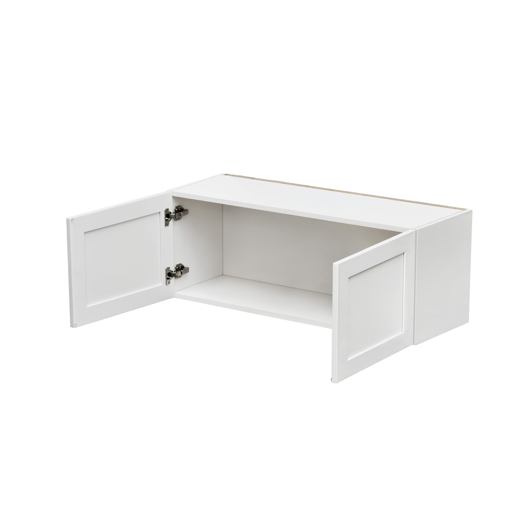 White Shaker - 36"W × 12"H Standard Wall Cabinet 2-Doors